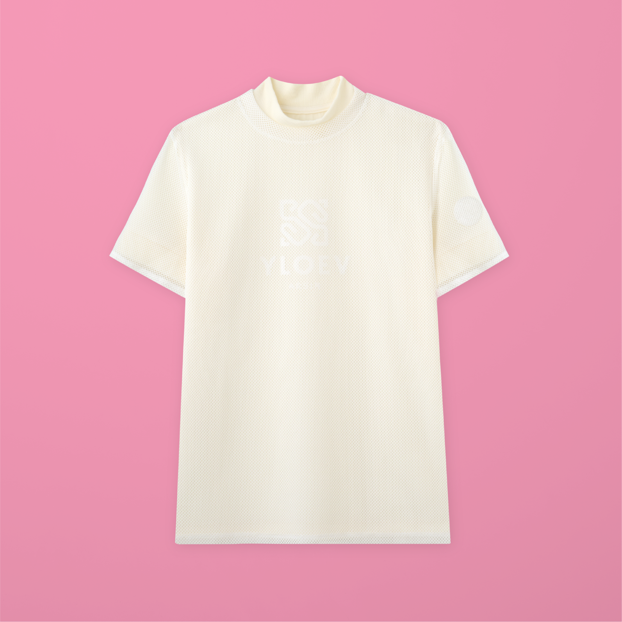 YLOEV レイヤードセット（モックネック＋メッシュ）：Cloud White（クラウドホワイト）（レディース）