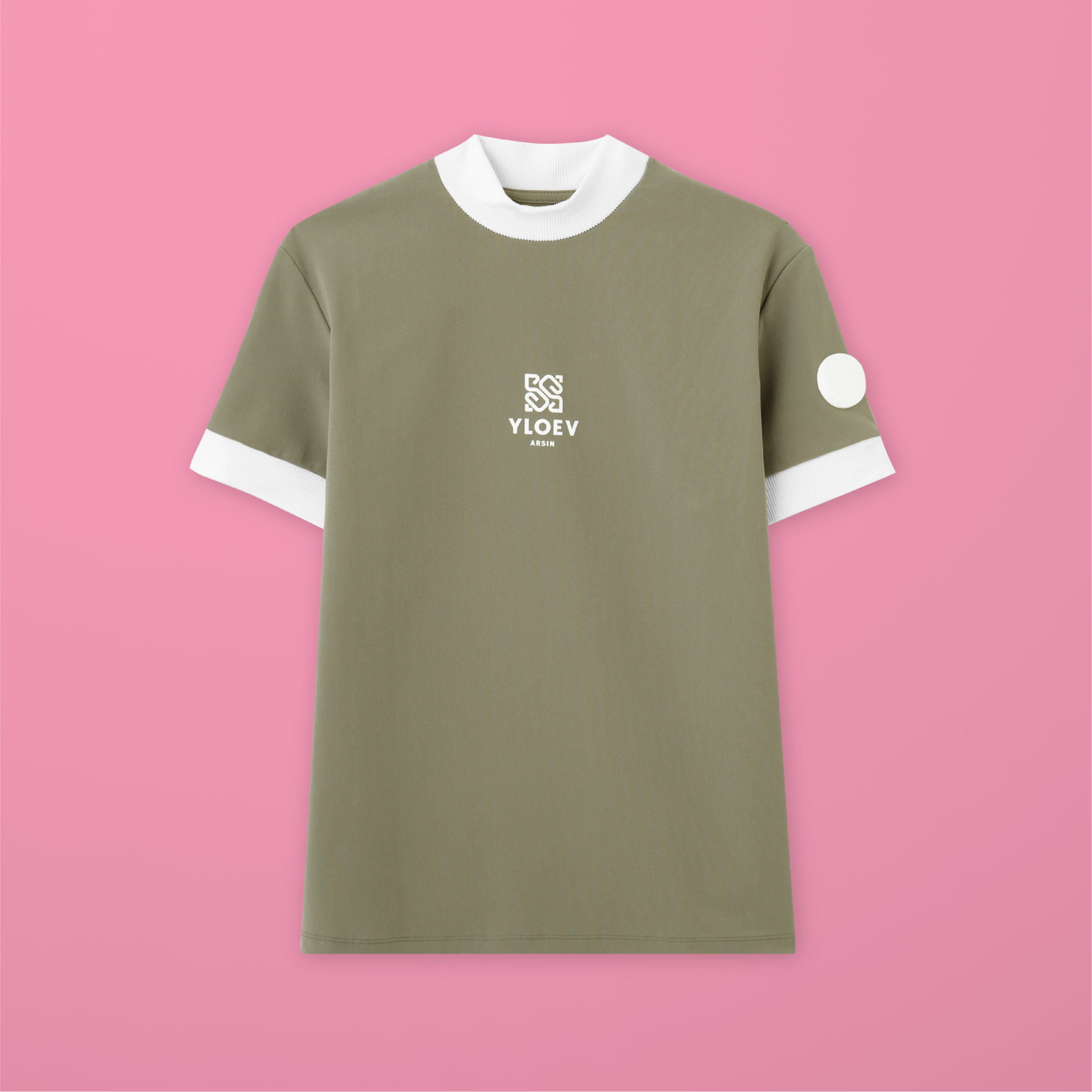 YLOEV シグネチャーモックネック（レディース）： Greige Khaki（グレージュカーキ）