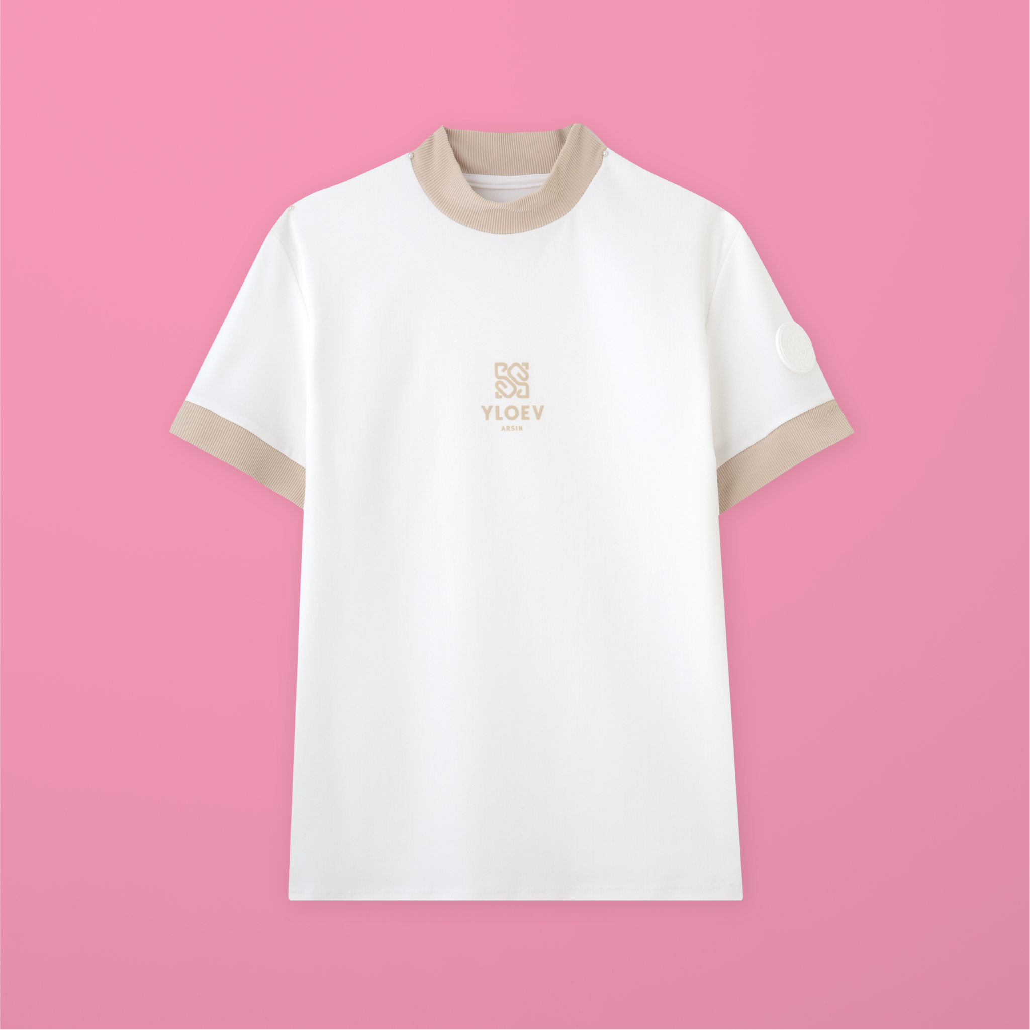 YLOEV シグネチャーモックネック（レディース）：Ivory Clay（アイボリークレイ）