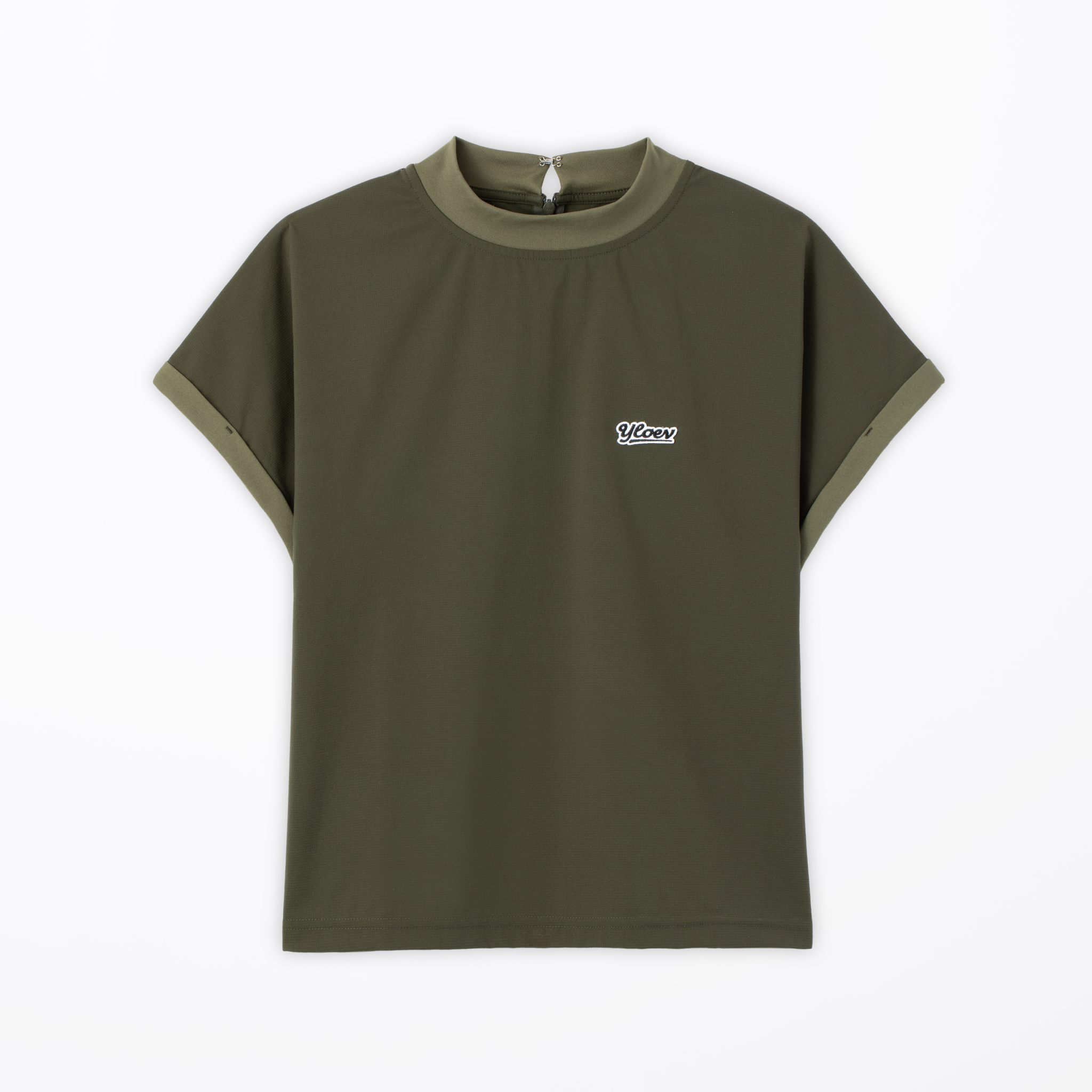 YLOEV シグネチャーモックネック（レディース）： Greige Khaki（グレージュカーキ）