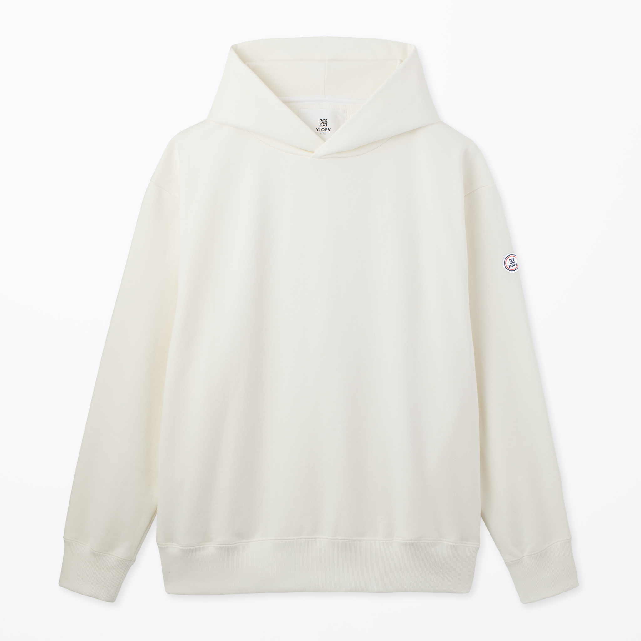 YLOEV メンズフーディー：Cloud White